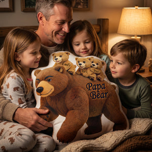 Papa Bear Pillow - Personalized Gifts For Dad 01hudh060526-Homacus