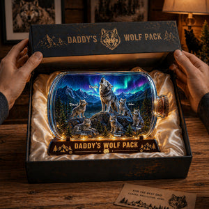 Wolf Dad and Kids Acrylic Plaque - Personalized Gifts For Dad 04tolu280426-Homacus