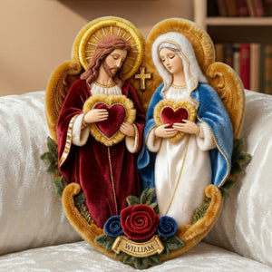 Sacred Hearts Christian Pillow - Personalized Gifts For Christian Family 02TGLU191225-Homacus