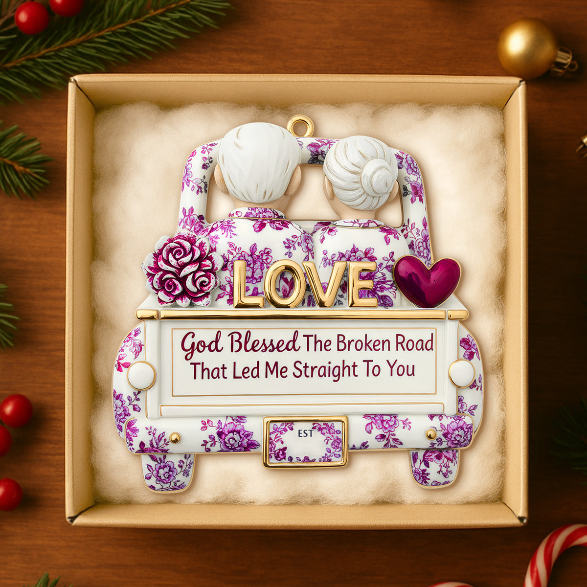 Eternal Journey of Love Christmas Ornament Personalized Gifts For Couple 04TODT161025-Homacus