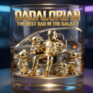 Legendary Space Dad Round Glass - Personalized Gifts For Dads 01PGLU300426-Homacus