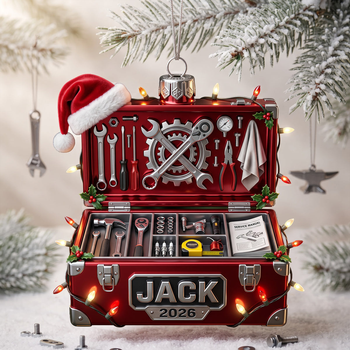 Mechanical Box Ornament - Personalized Gifts For Mechanic Christmas Ornament 09PGLU191026-Homacus