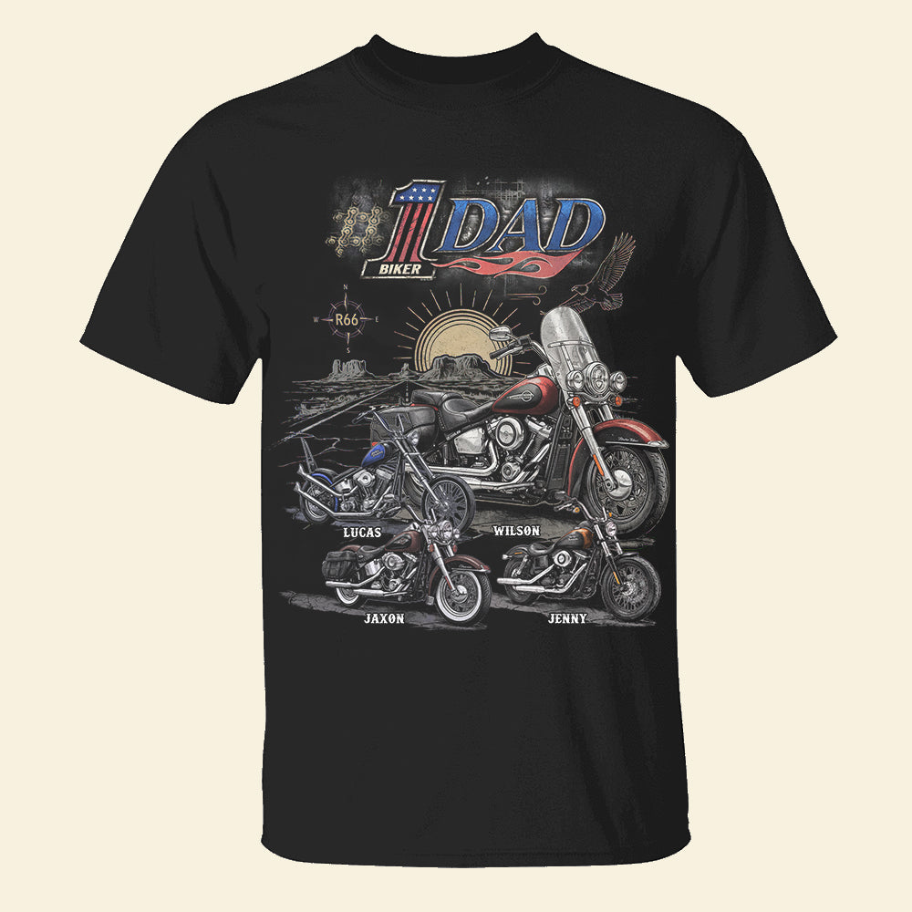 King Of The Road Motorcycle Dad Shirt - Personalized Gifts For Biker Dads 04qhdt050526-Homacus