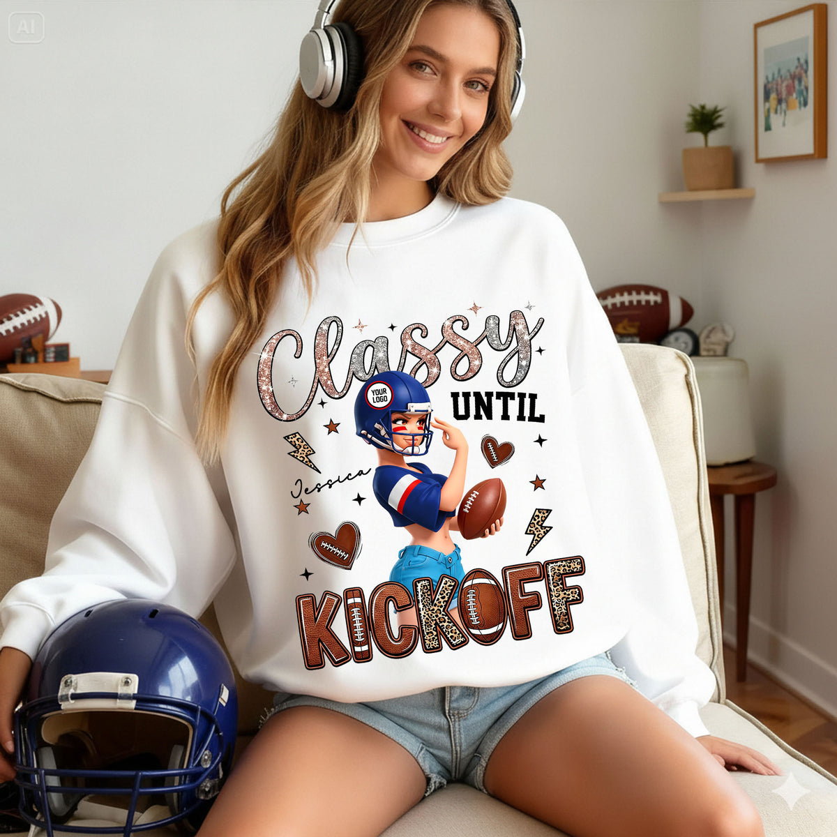 Classy Until Kickoff Shirt - Personalized Gift For Sport Lovers 03HULU130126-Homacus