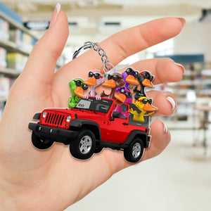 Personalized Gifts For Off-road Lovers Keychain, Happy Ducks 03qhqn281224-Homacus