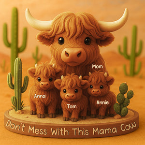 Highland Cow Mama Acrylic Plaque - Personalized Christmas Gifts For Mom 03XQDT150425-Homacus