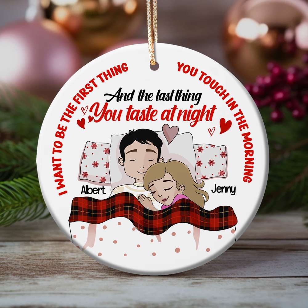 Personalized Gifts For Couples, Couple Slepping Ceramic Ornament 03OHLU091124HG-Homacus