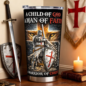 A Warrior Of Christ 20oz Tumbler - Personalized Gifts For Christian 05HULU030226-Homacus