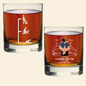 Funny Couple Whiskey Glass - Personalized Gifts 01TODT030525HG-Homacus