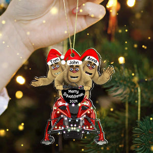 Personalized Gifts For Snowmobile Rider Christmas Ornament, Happy Bigfoot 01QHDT140924-Homacus
