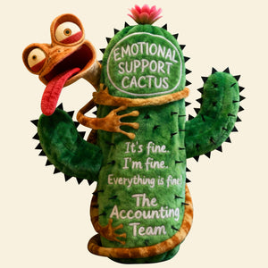 Fun Lizard Hugging Emotional Support Cactus Custom Shape Pillow - Personalized Gifts For Coworker 04qhqn221125-Homacus