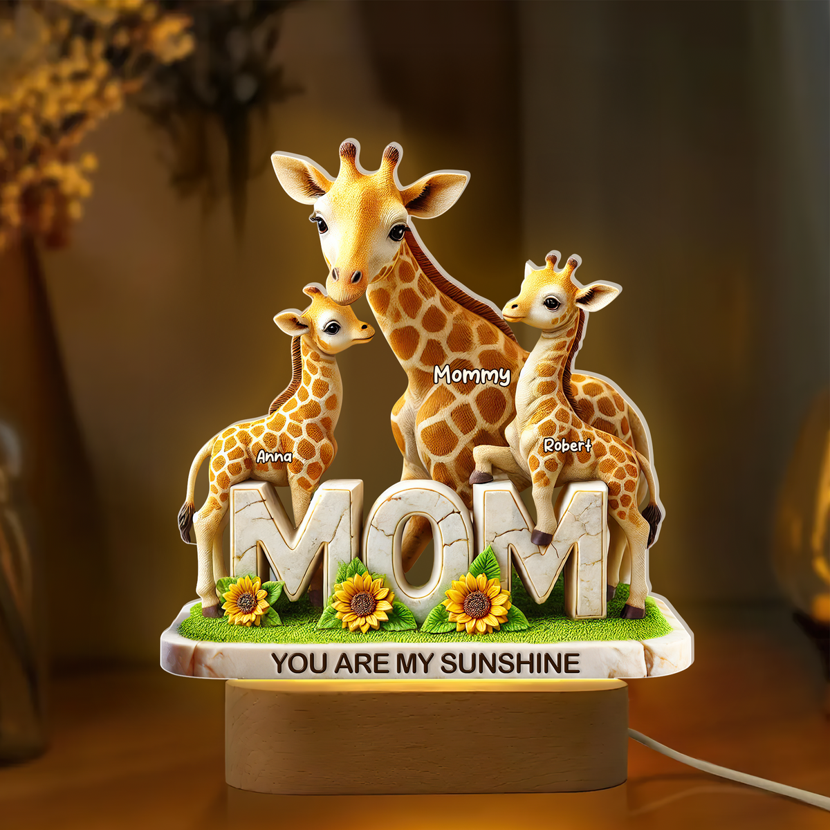 Giraffe Mom Led Light - Personalized Gifts For Mom 02hupu230425-Homacus
