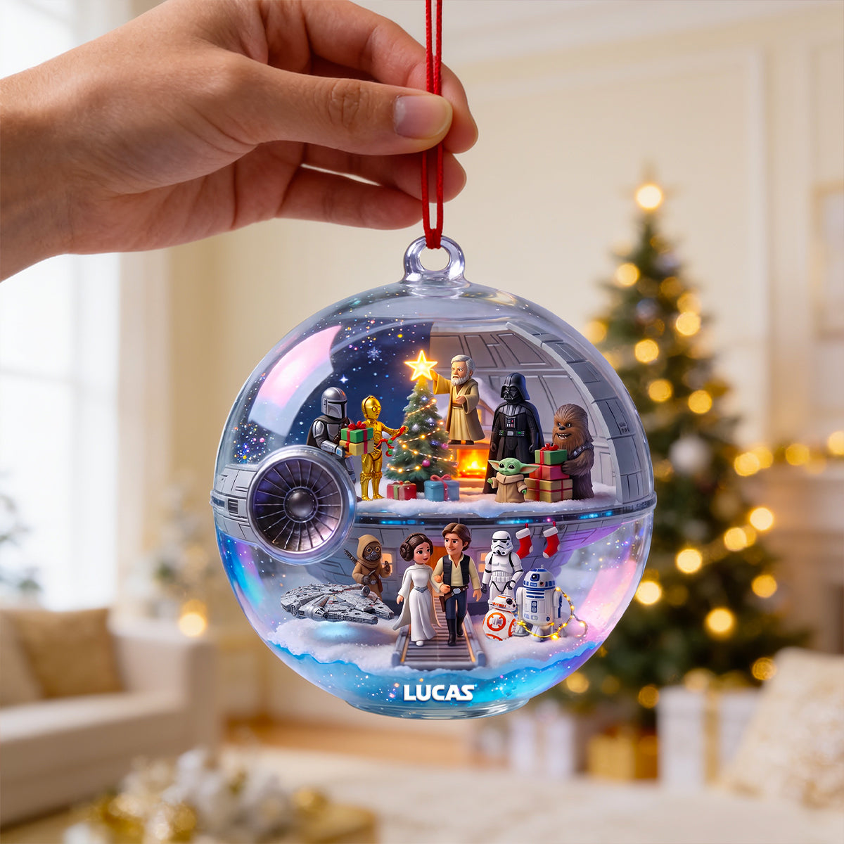 Christmas Far Away Acrylic Ornament, Personalized Gifts 03qhdt270826