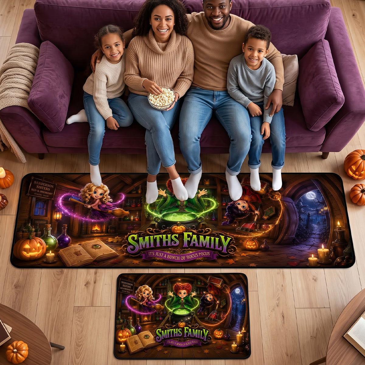 Macabre Spell Sisters Runner Rug - Personalized Gifts For Family 03hatn050926