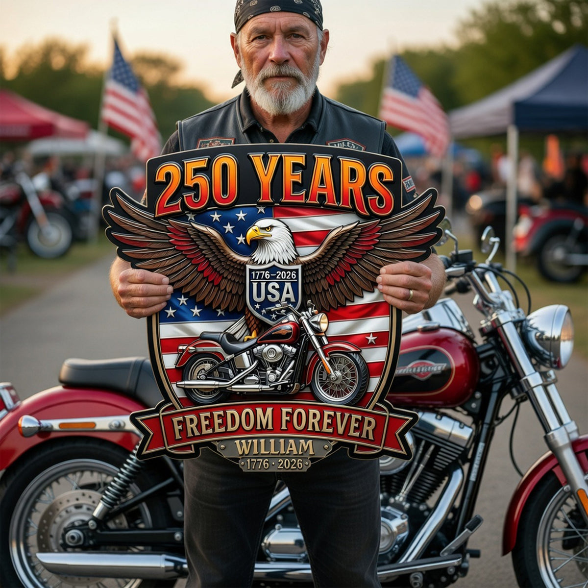 Bikers Ride Free Metal Sign - Personalized 250th Anniversary Gift For Bikers 05TOQN160626