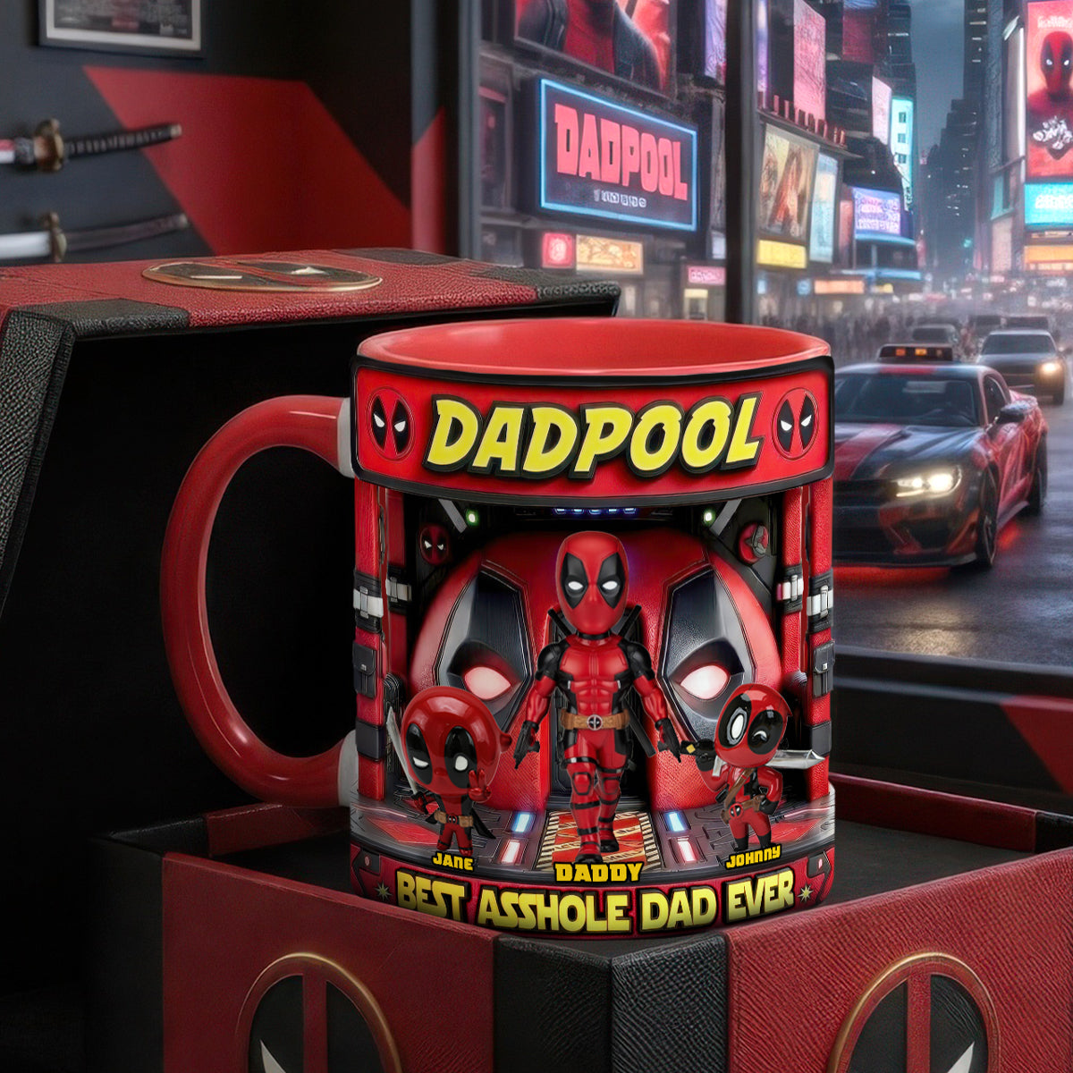 Funny Fighter Dad And Kids Accent Mug - Personalized Gifts For Dads 042ohdh240426-Homacus