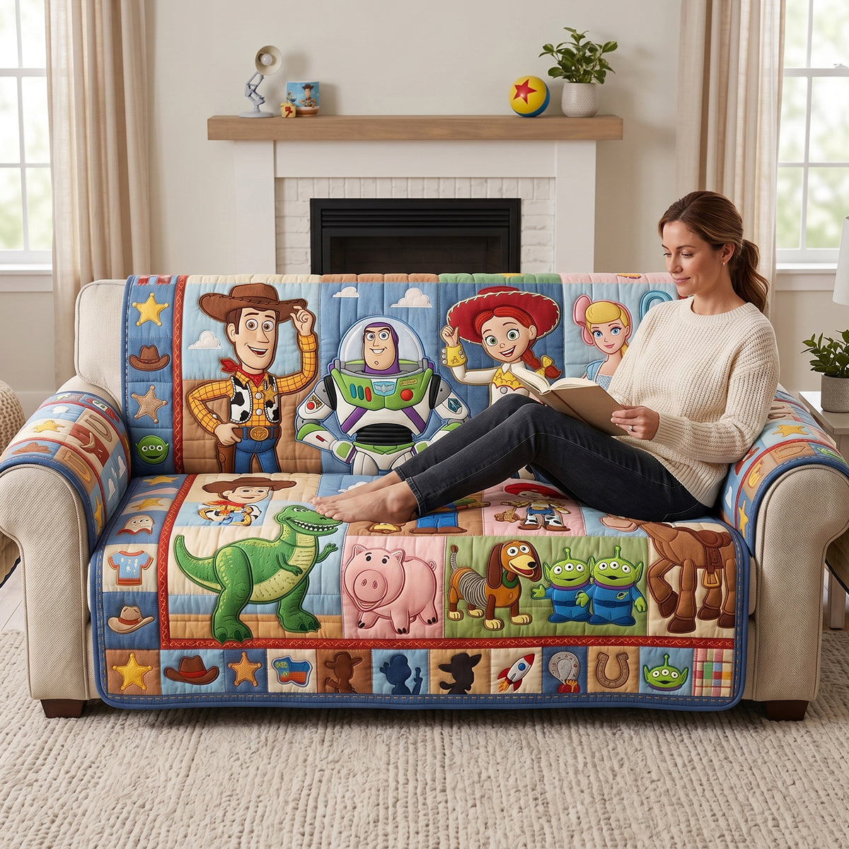 Fun Friends Quilted Sofa Cover Personalized Gifts For Friends 02HUTN230626-Homacus