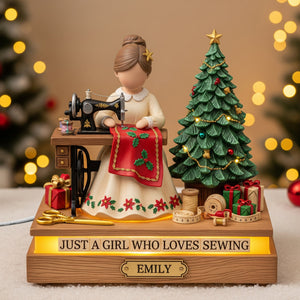 Sewing Girl Acrylic Light Box Personalized Gifts For Sewing Lovers 05pgtn051125-Homacus