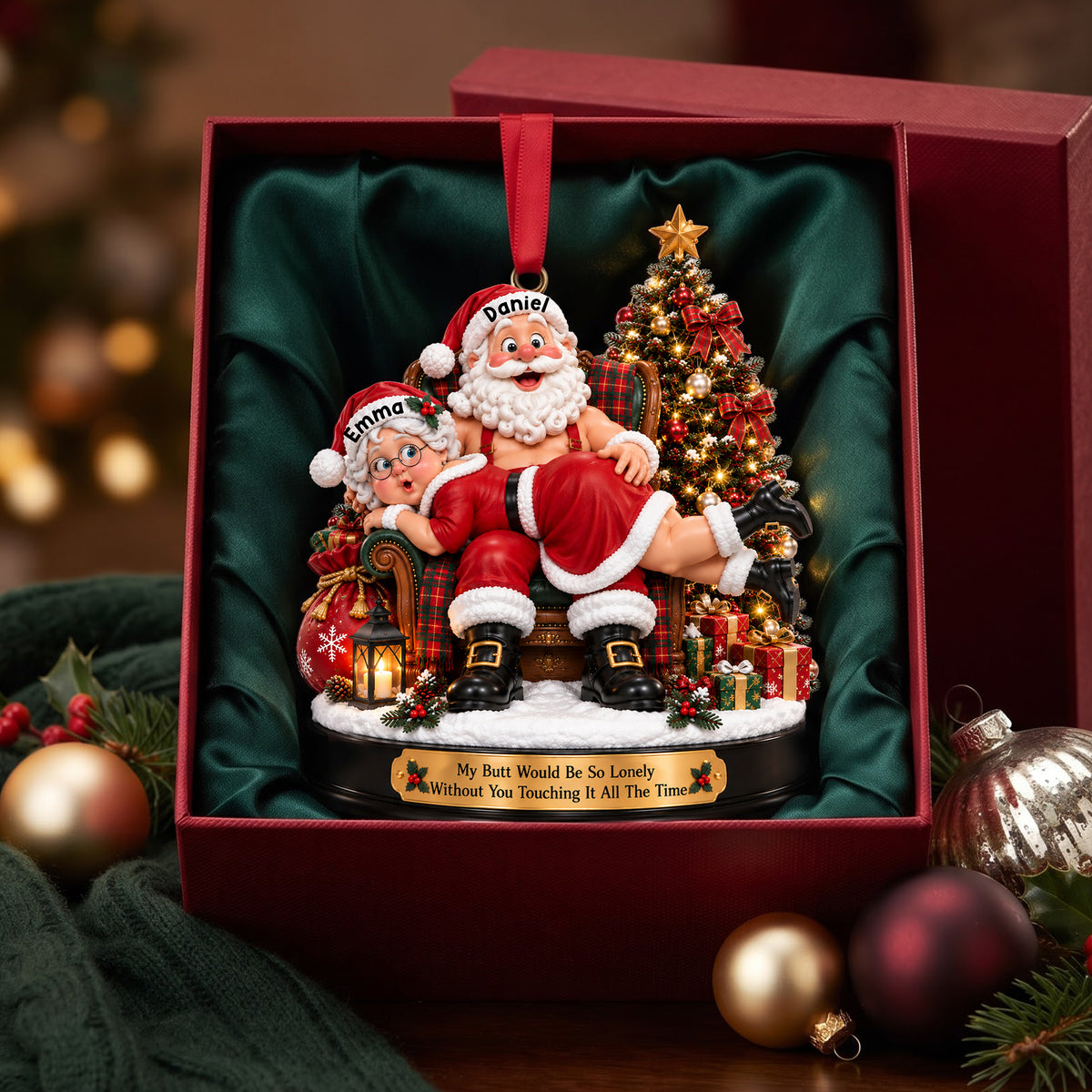 Naughty Lovers Christmas Ornament - Personalized Gifts For Couple 02NALU230926-Homacus