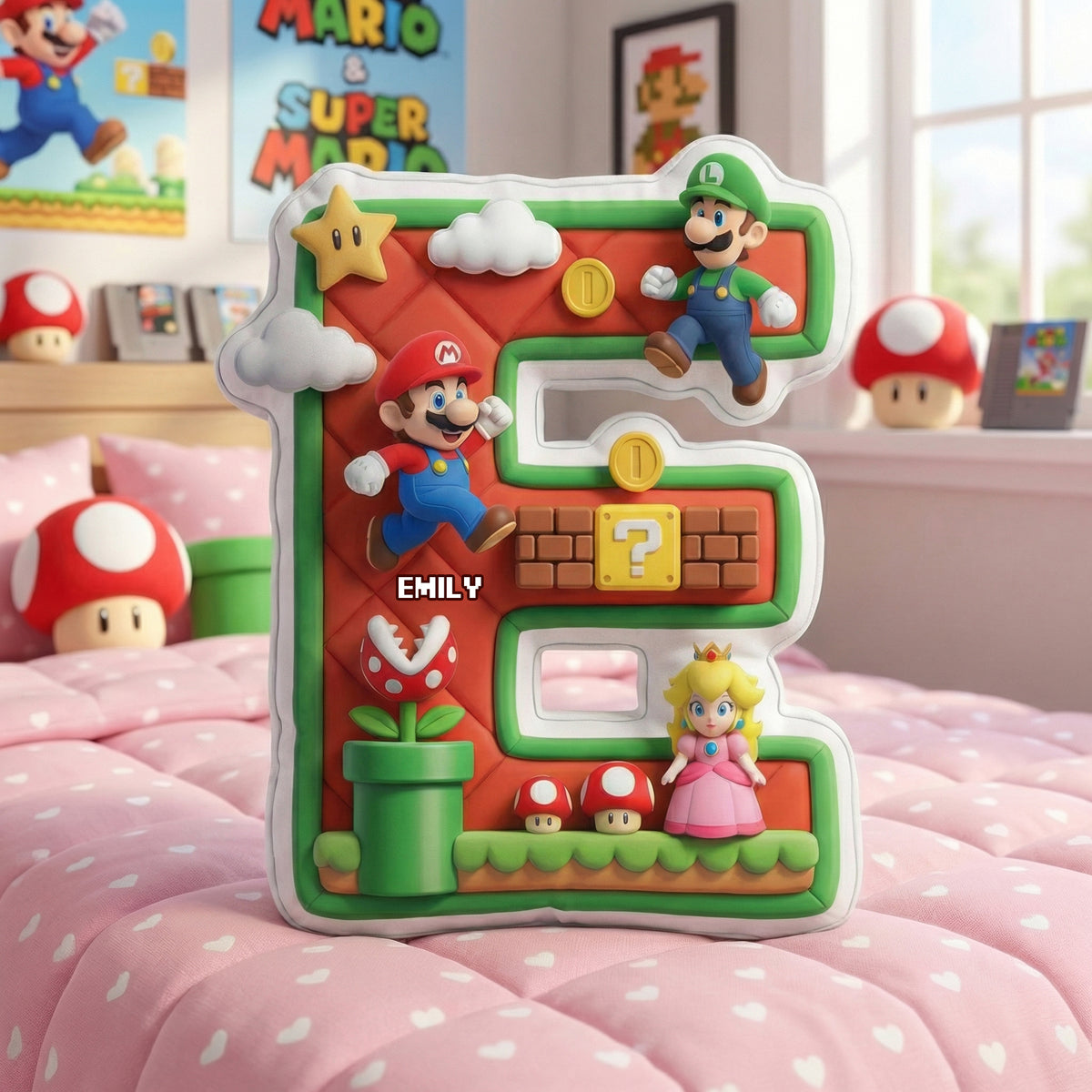 Retro Game Alphabet Pillow - Personalized Gifts For Fans Pillow 02PAQN100426-Homacus