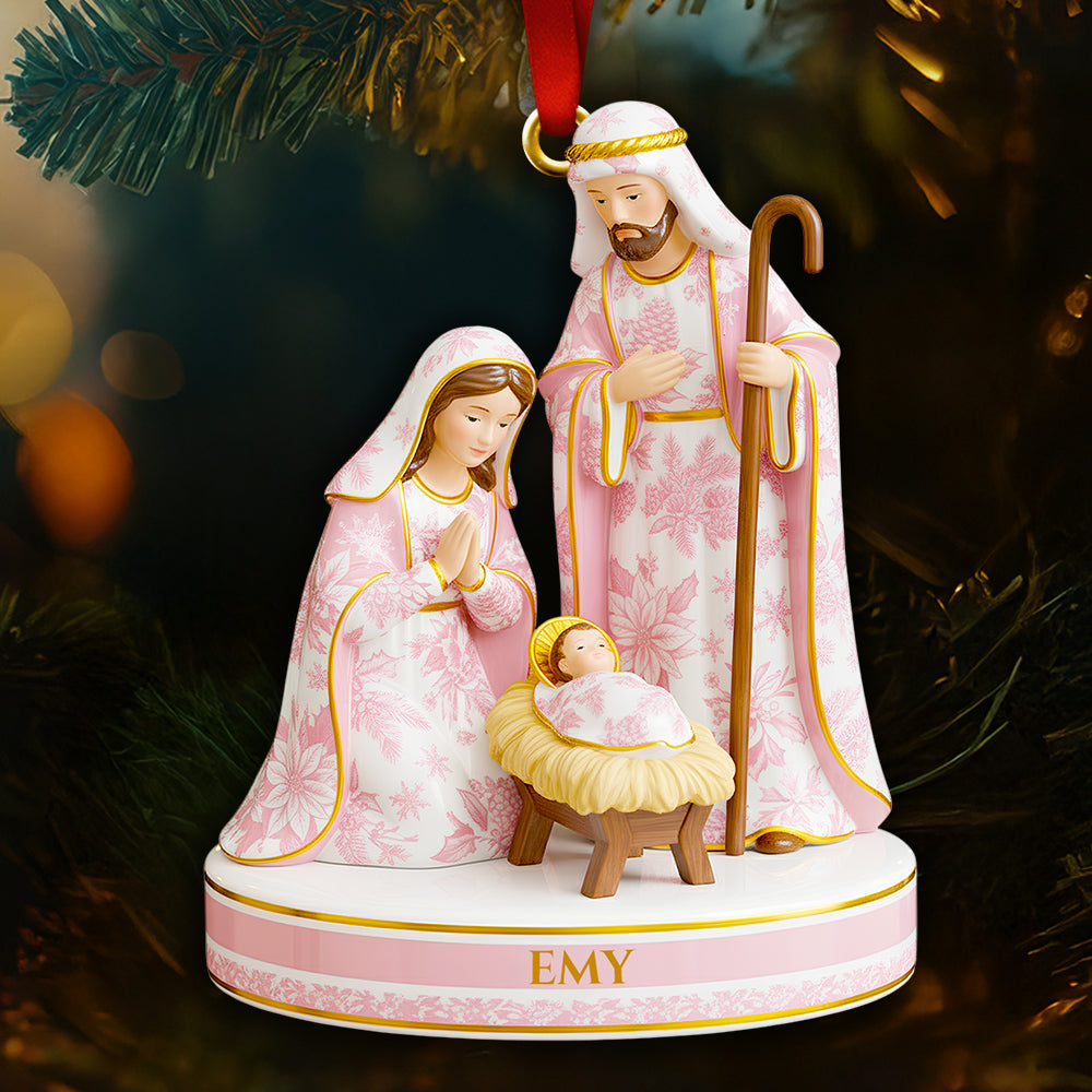 Toile de Jouy Nativity Christmas Ornament – Personalized Gifts for Believers 02PGDT021025-Homacus