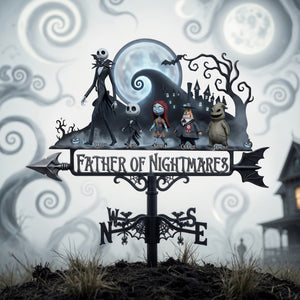 Spooky Father and Kids Metal Weather Vane - Personalized Gifts For Dad 01nalu140526-Homacus