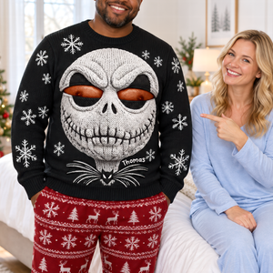 Naughty Skull Knitted Ugly Sweater - Personalized Funny Gifts For Him 02huqn121026-Homacus