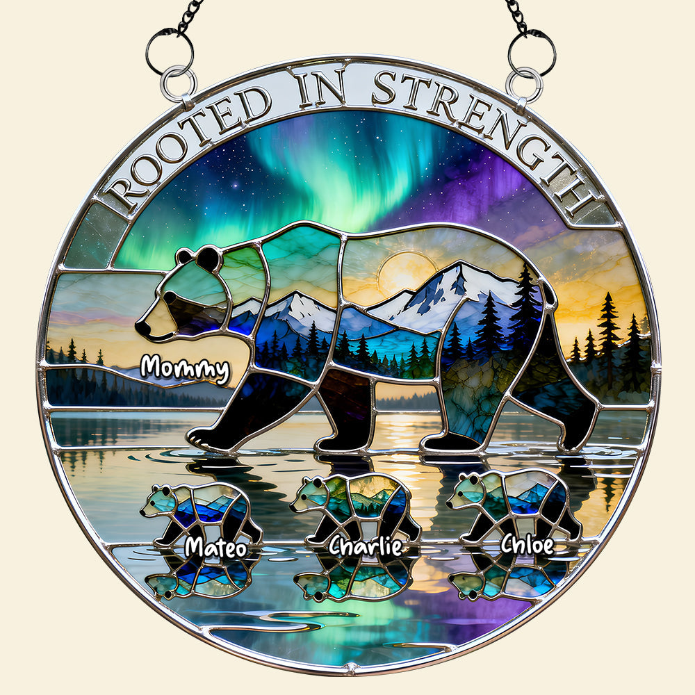 Aurora Bear Mom Tribal Suncatcher - Personalized Gifts For Moms 01QHDT190326-Homacus
