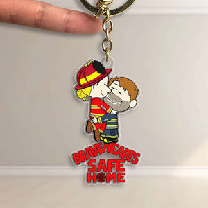Personalized Gifts For Couple Keychain Firefighter Couple 051OHMH180125HG-Homacus