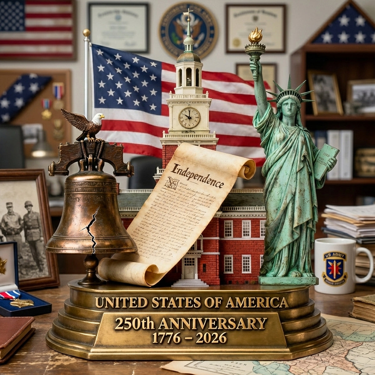 250th America Anniversary Acrylic Plaque - Personalized Gifts For Patriots 01kita040226-Homacus