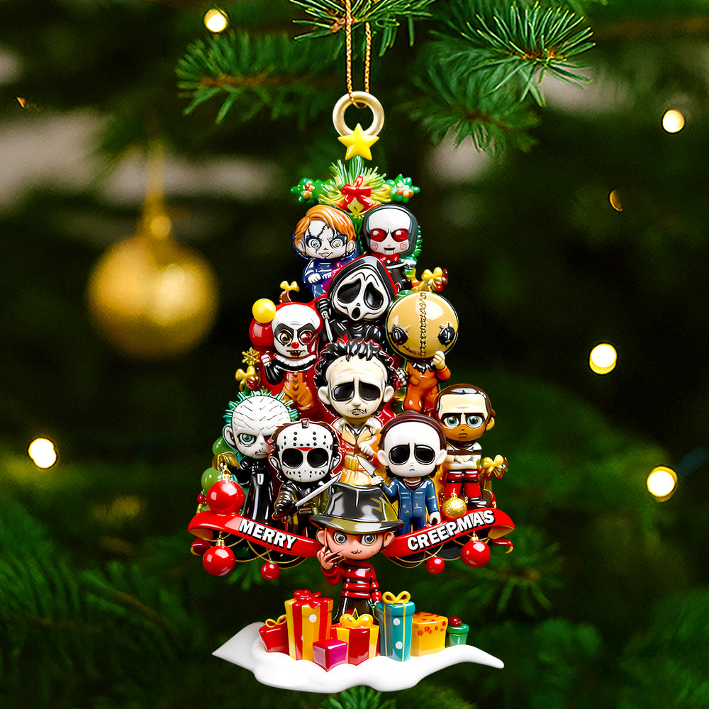 Horror Christmas Tree Ornament, Personalized Gifts For Horror Fans 02qhdt071025-Homacus