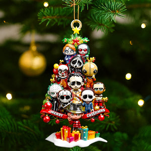 Horror Christmas Tree Ornament, Personalized Gifts For Horror Fans 02qhdt071025-Homacus