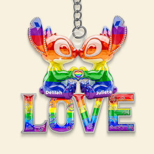 LGBT Experiment Couple Keychain Personalized Gifts For LGBT+ Pride 03OHDT230525-Homacus