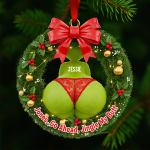 Funny Christmas Wreath Ornament Personalized Gifts For Couple 06NADT011025-Homacus
