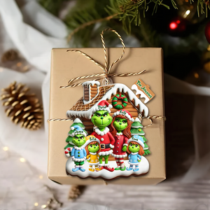 Personalized Gifts For Family Acrylic Ornament, Green Cartoon Character 01TGPU261124-Homacus