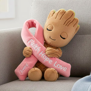 Cute Creature Pink Ribbon Pillow - Personalized Gift For Cancer Awareness 04NATN111225-Homacus