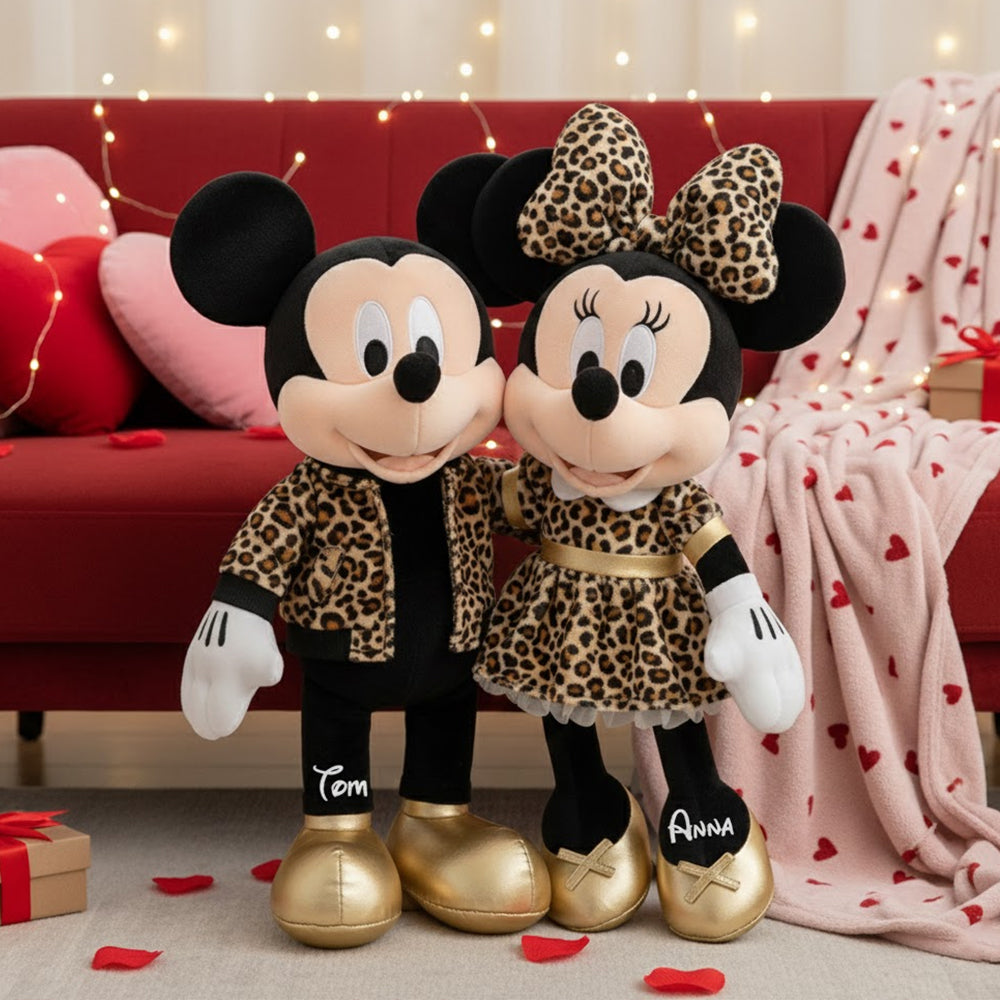 Leopard Style Animated Couple Shaped Pillow Personalized Gifts 02pgtn281125-Homacus