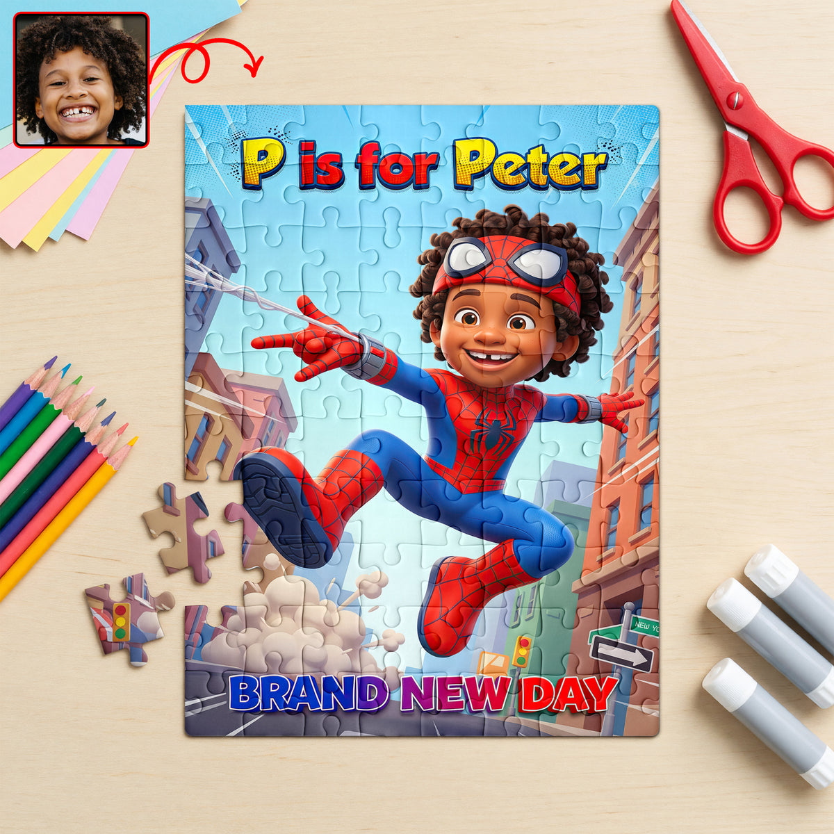 Little Wall Climber Jigsaw Puzzle - Custom Photo Gifts For Kids 02HUQN040826