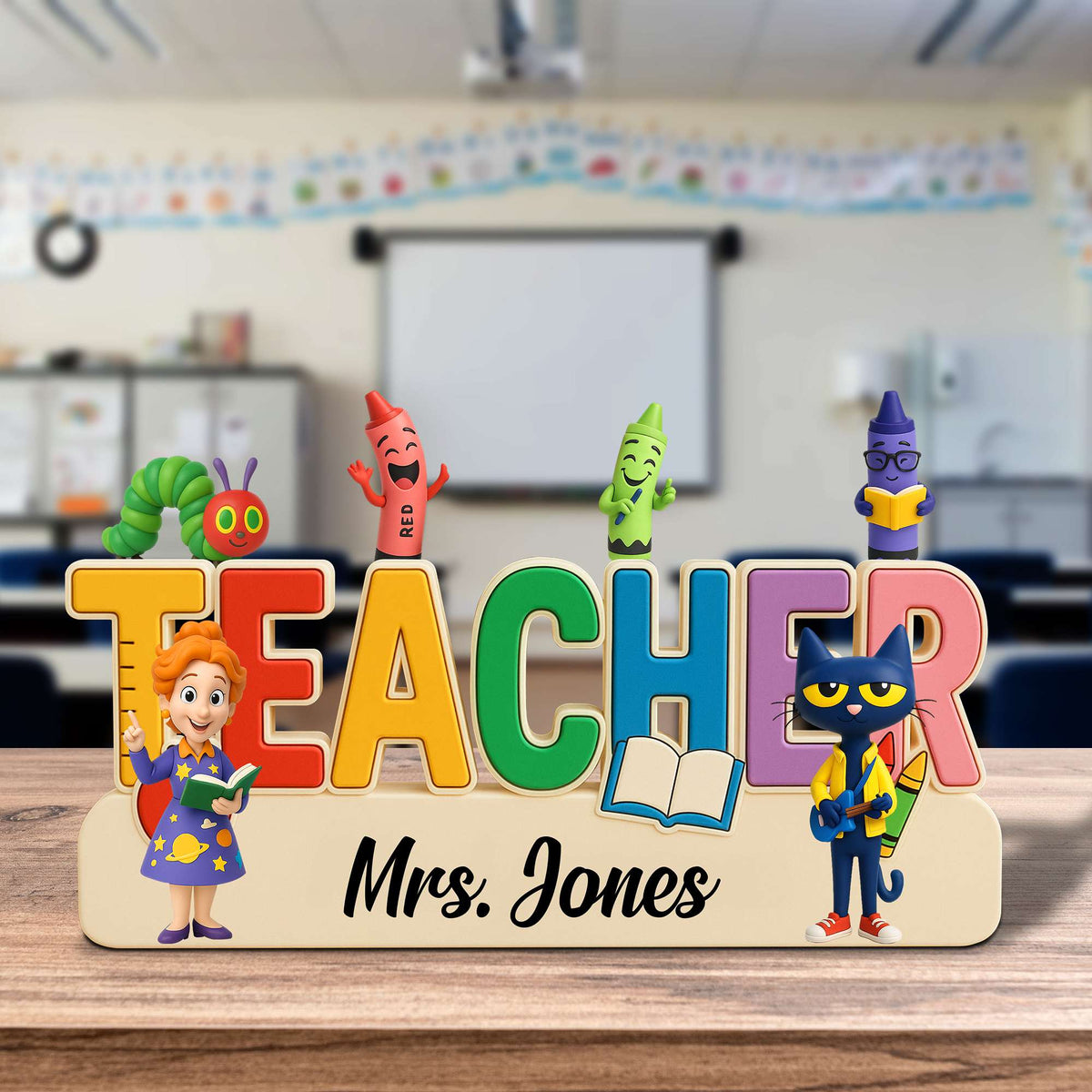 Teacher Book Character Acrylic Plaque - Personalized Christmas Gifts For Teacher 04NATN070525-Homacus