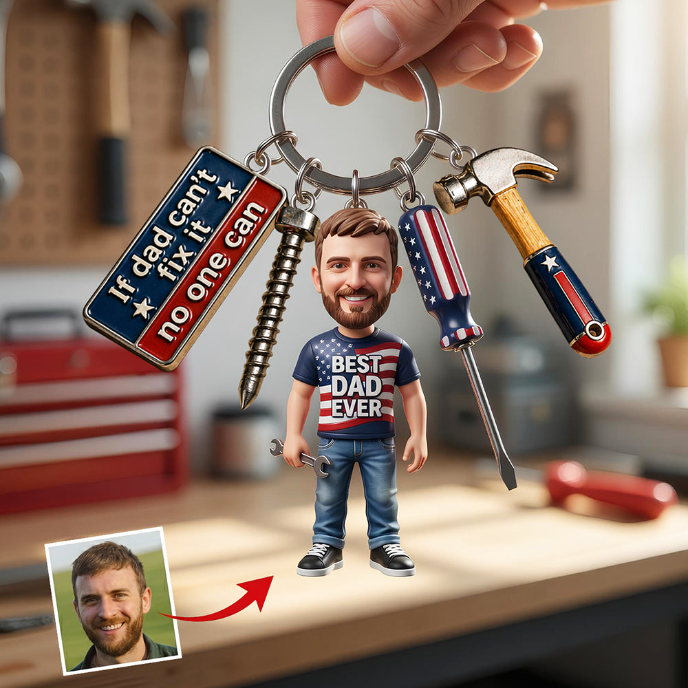 USA Tool Kit Daddy Keychain With Charms Custom Photo Gifts 03PADT020526-Homacus