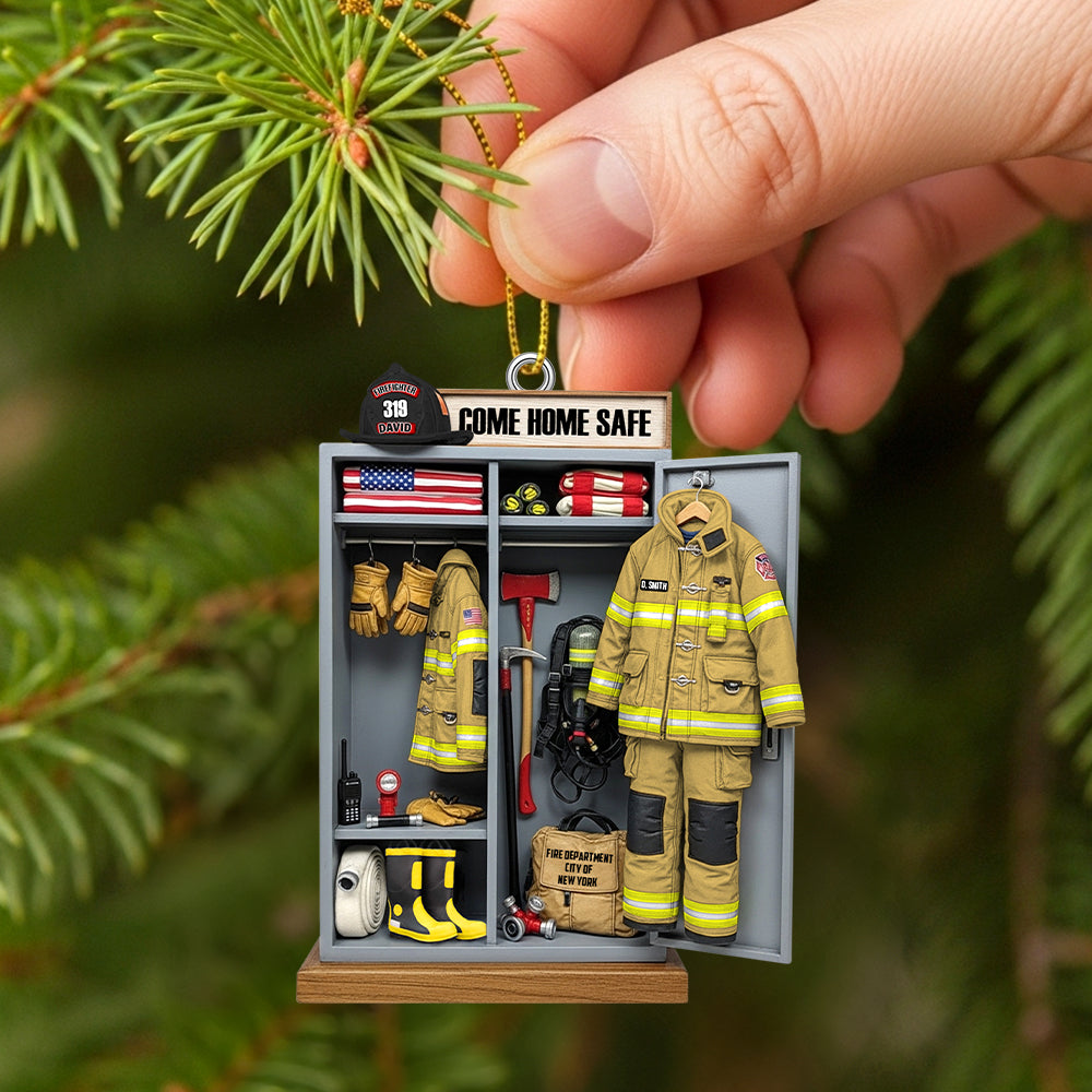 Firefighter Locker Ornament, Personalized Christmas Gifts For Firefighter 05qhtn040925-Homacus