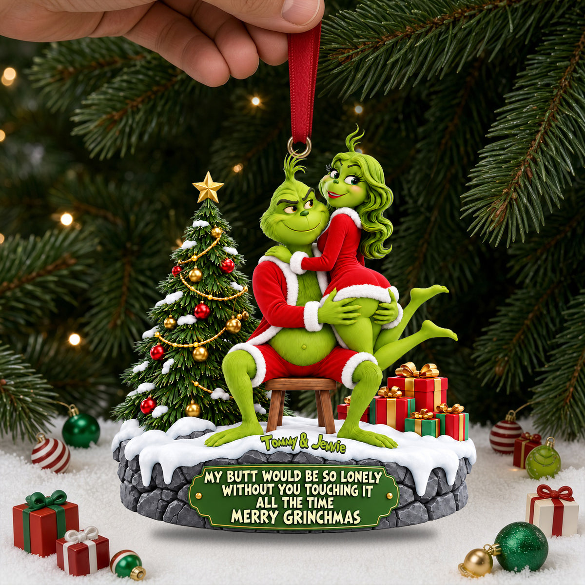 Playful Couple Acrylic Ornament - Personalized Christmas Gifts For Couples 02OHLU151026-Homacus