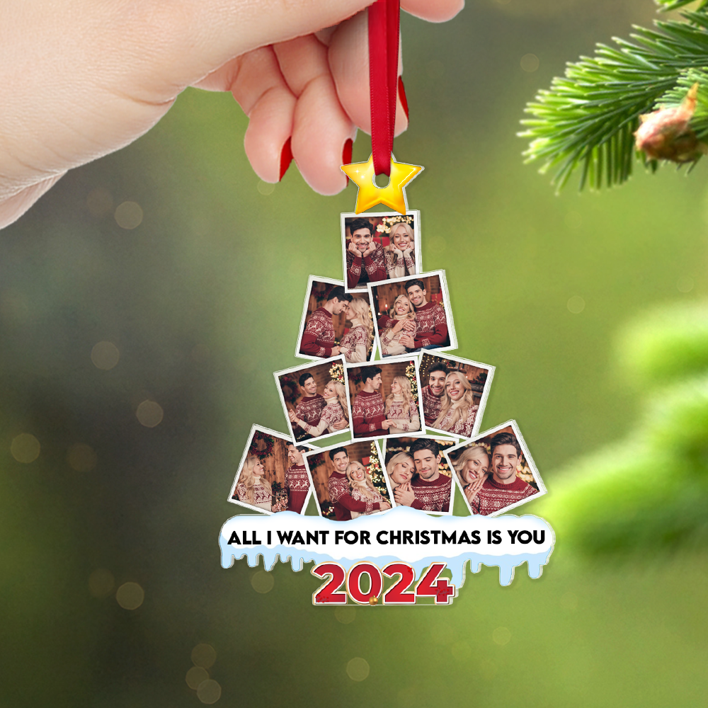 Personalized Gifts For Couple, Acrylic Couple Photo Christmas Ornament 05HUPU250924 ct141124-Homacus
