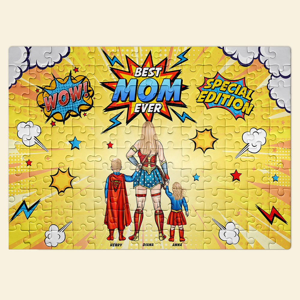 Personalized Gifts For Mom Jigsaw Puzzle Mother's Day Super Mom 01ACQN280325PA-Homacus