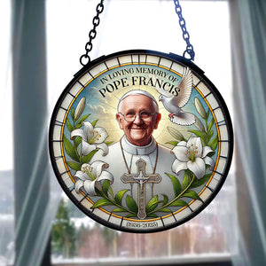 In Loving Memories - Pope Francis Stained Glass Ornament 05HULU230425-Homacus