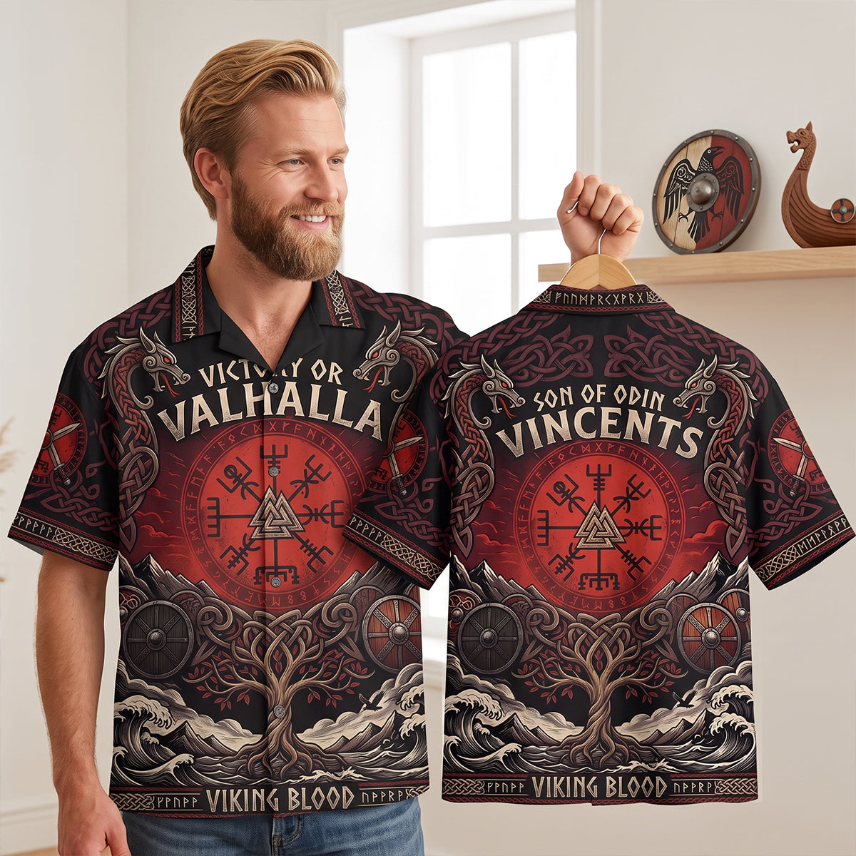 Viking Blood Hawaiian Shirt - Personalized Gifts 01patn170726-Homacus