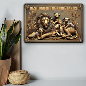 Lion Dad Metal Sign - Personalized Gifts For Dad 02naqn290425-Homacus