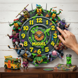 Retro Street Heroes Wall Clock - Personalized Gifts For Hero Lover Acrylic Hanging Wall Clock 06NATN130326-Homacus