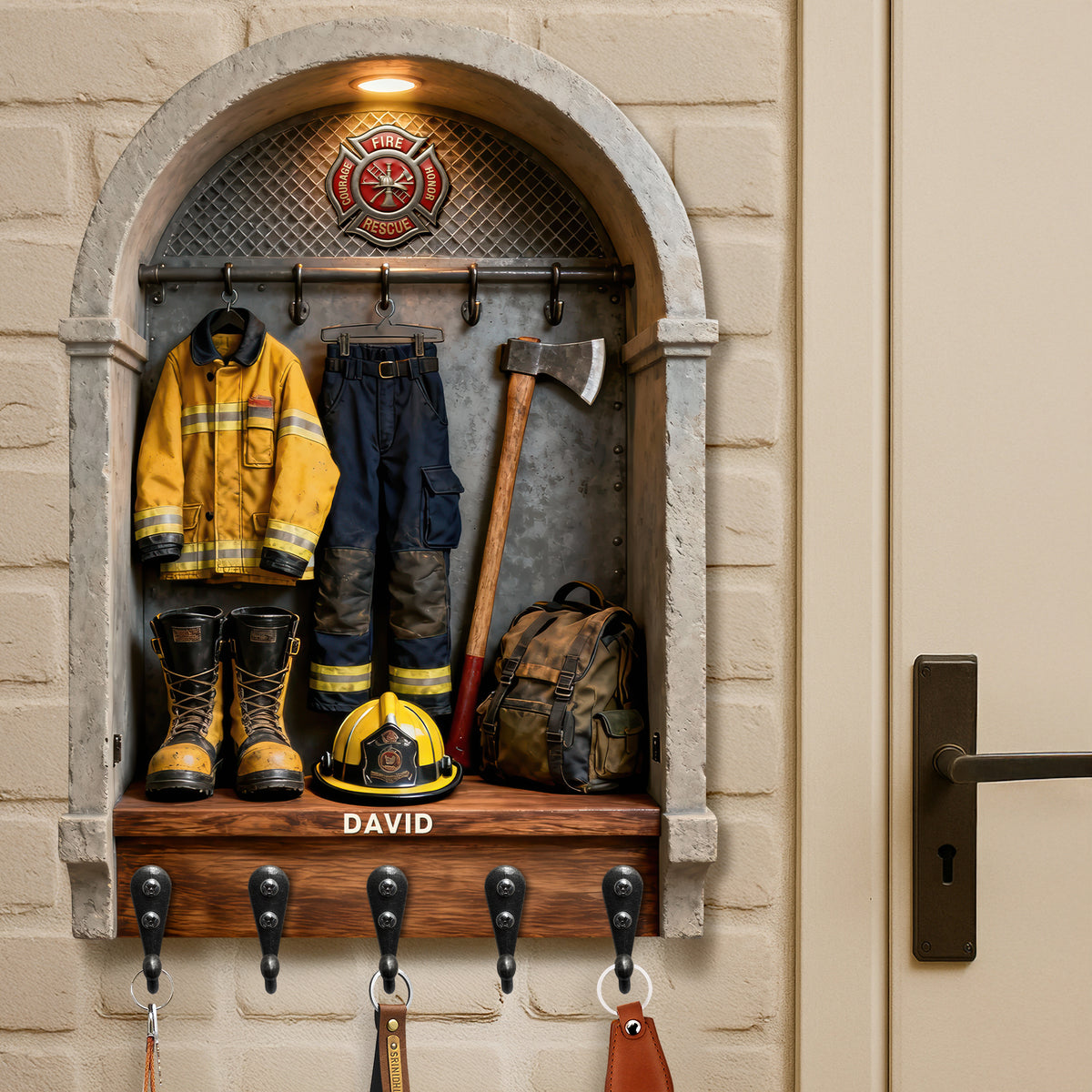 Firefighter Gear Acrylic Key Hanger – Personalized Gifts For Firefighter 03toqn161225-Homacus