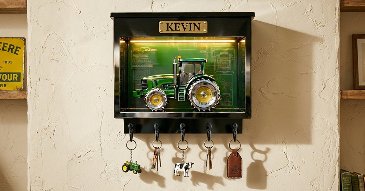 Tractor Acrylic Key Hanger - Personalized Gifts For Tractor Lover Key Hanger 051TGMG130126-Homacus